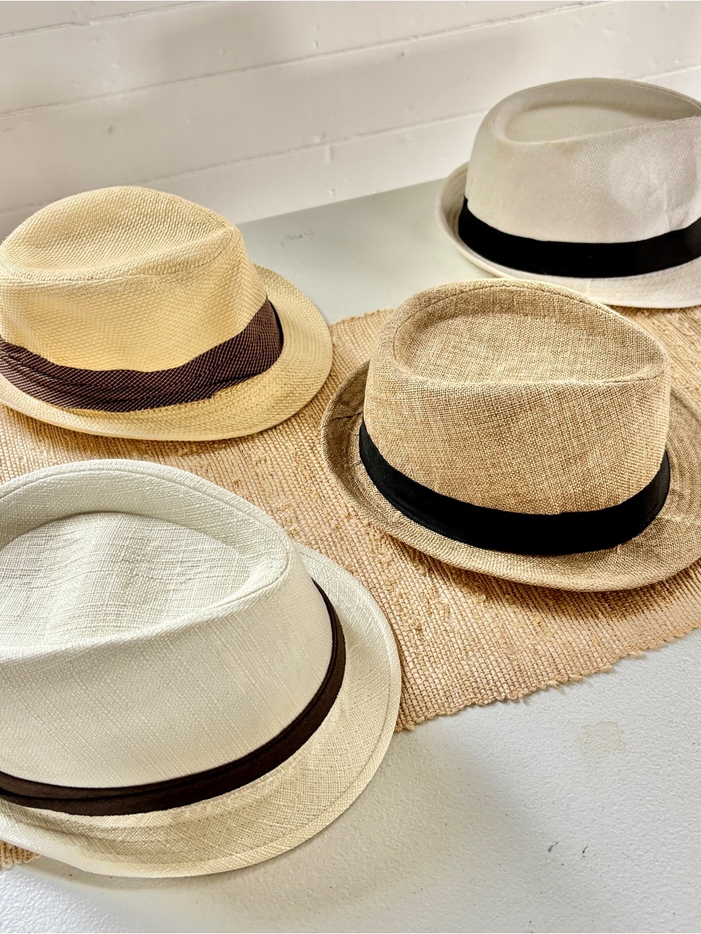 Group of 4 Summer Fedora Hats Sz L/XL